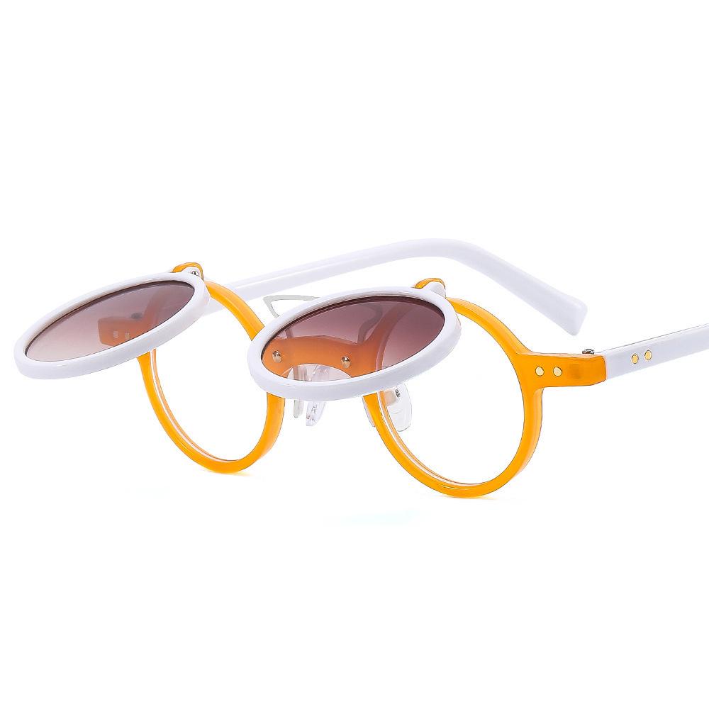 Trendy Women's Retro Round Frame Anti-UV Sunglasses
