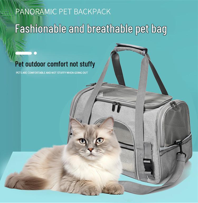 Portable Foldable Pet Crossbody Bag - Breathable Handbag for Cats & Dogs
