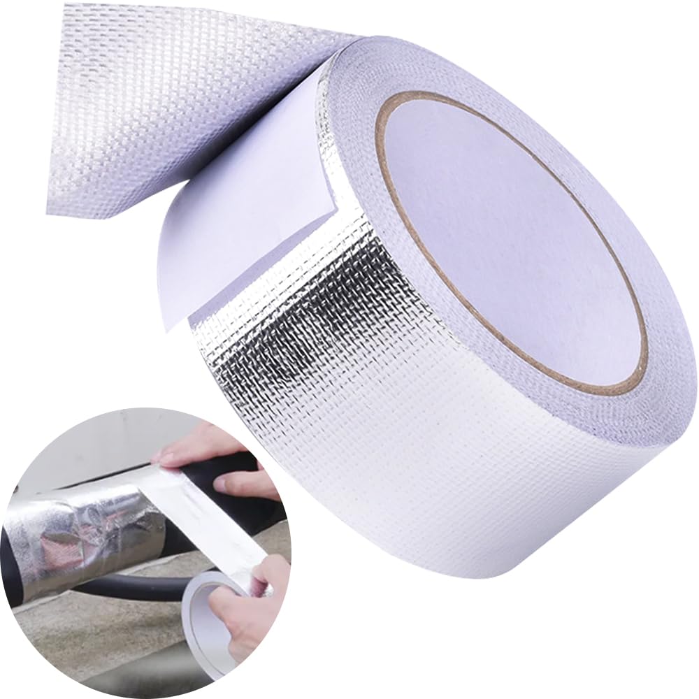 LWMINGALG Aluminum Glass Cloth, Aluminum Foil Tape, Width 2.0 Inches (50 Mm) X Length