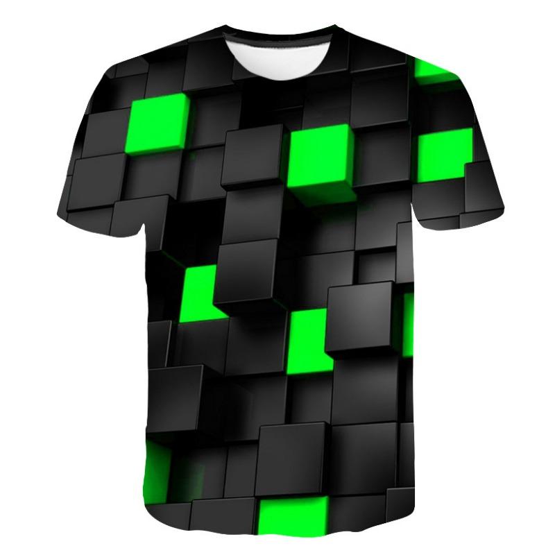 

Summer Abstract Geometric Pattern Dizzy Spinning Style 3D Digital Printed Short Sleeved Men s T-shirt 6XL