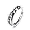 Adjustable Retro Polka Dot Beaded Couple Rings - European American Style In Thai Silver