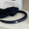 Cameo Satin Slim Hairband [Navy]