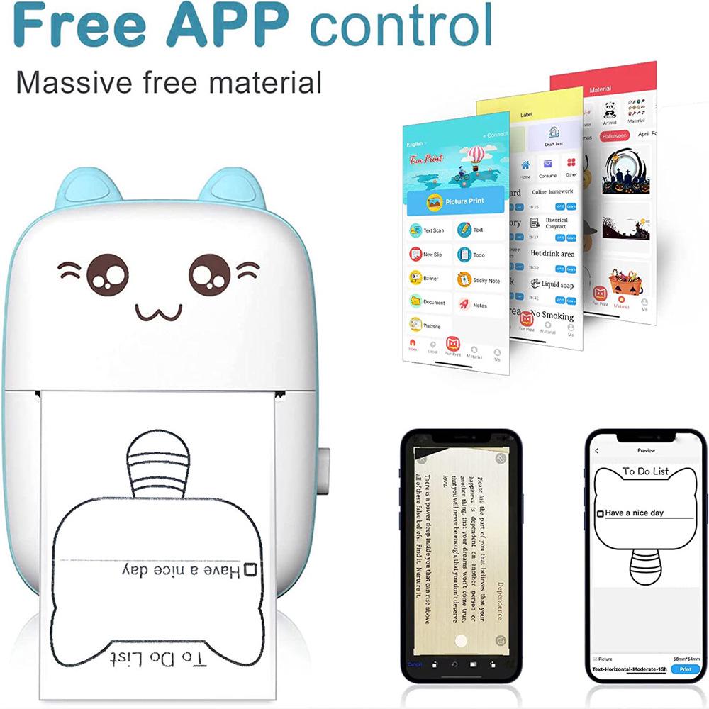 C9 Mini Cartoon Wireless Bluetooth Thermal Label Printer