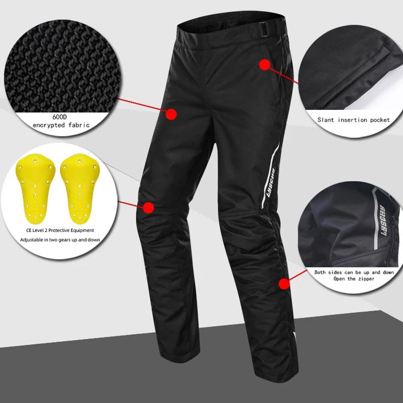 LYSCHY Motorcycle Windproof Pants Men Quick Take Off Trousers Men Winter Waterproof Warm Anti-fall Motocross Quick Release Pants