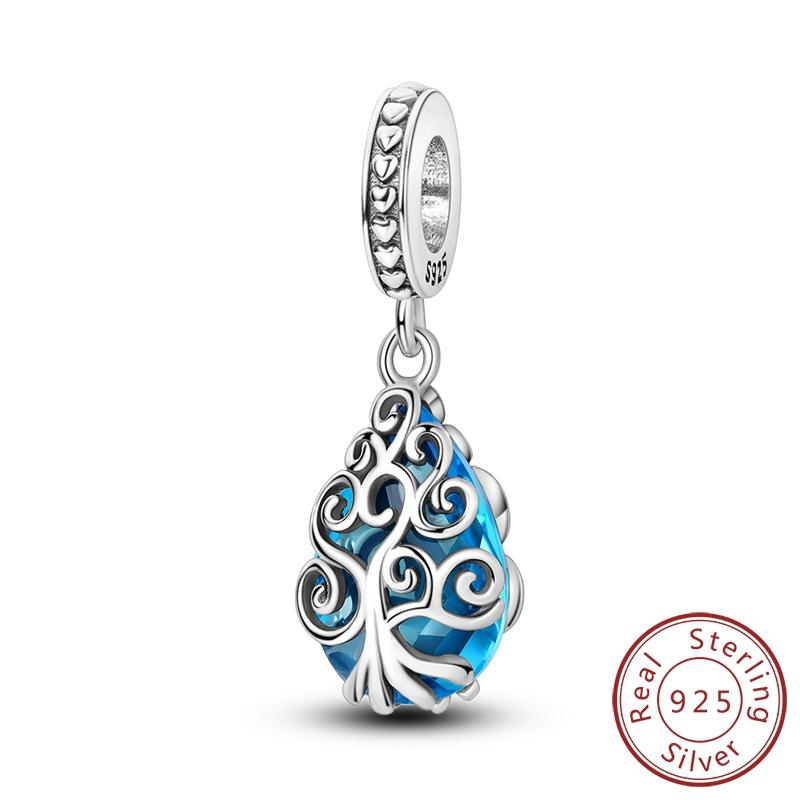 Blue Series 100% Copper Metal Charm Bead Components Pendant Bead Components Compatible With Authentic Original Bracelet High Quality Fine Jewelry Do