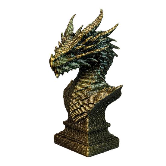 3D Printed Ancient Dragon Realistic Scales Bust Sculpture