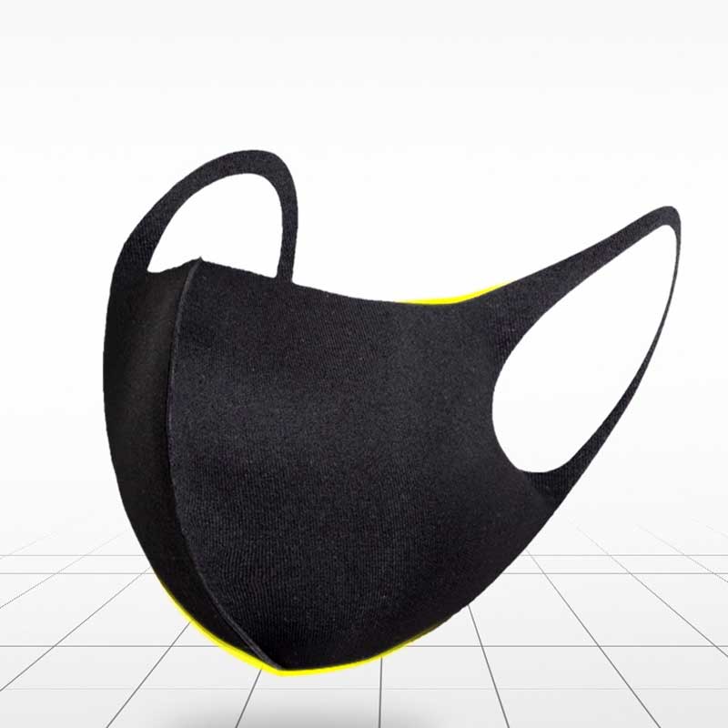 3D Тривимірна Маска Пилозахисна Дихаюча Багаторазового Використання Льодяна Шовкова Чорна Візуально Зменшує Обличчя Чоловіки та Жінки 10 шт.