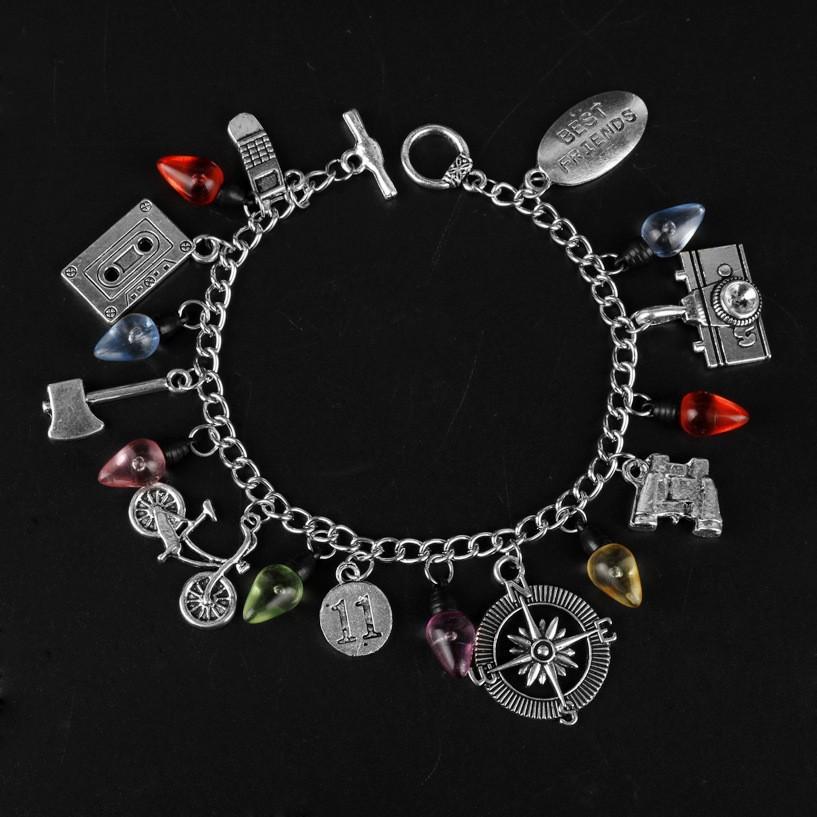 Stranger Things Multi-Accessory Jewelry Set: Bracelet, Axe, Cassette, Bicycle Theme