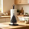2D Flat Christmas Tree Iron Paper Towel Holder Kitchen Countertop Tissue Roll Stand Holiday Decoration
