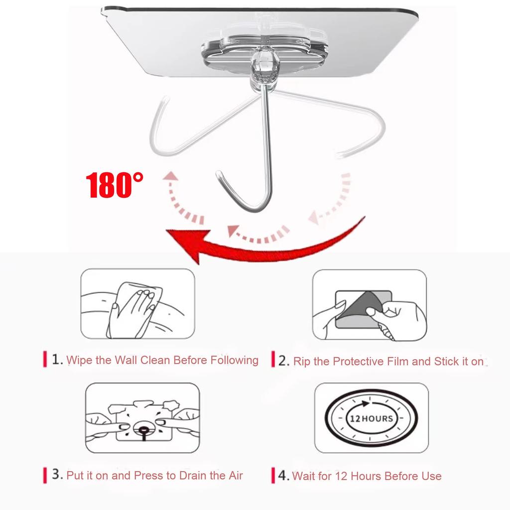 Waterproof And Oilproof Wall Hooks Sticky Hooks For Kitchen Bathroom Shower Door Outdoor Wall Hanging Door Self-adhesive