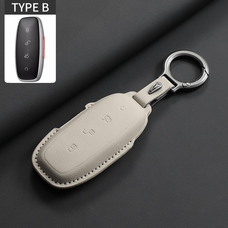 

Car Key Case Cover For Denza D9 Ev Dm N7 N8 Original Car Color Leather Cars Remote Keychain Case Cover Shell Garnish Accessories