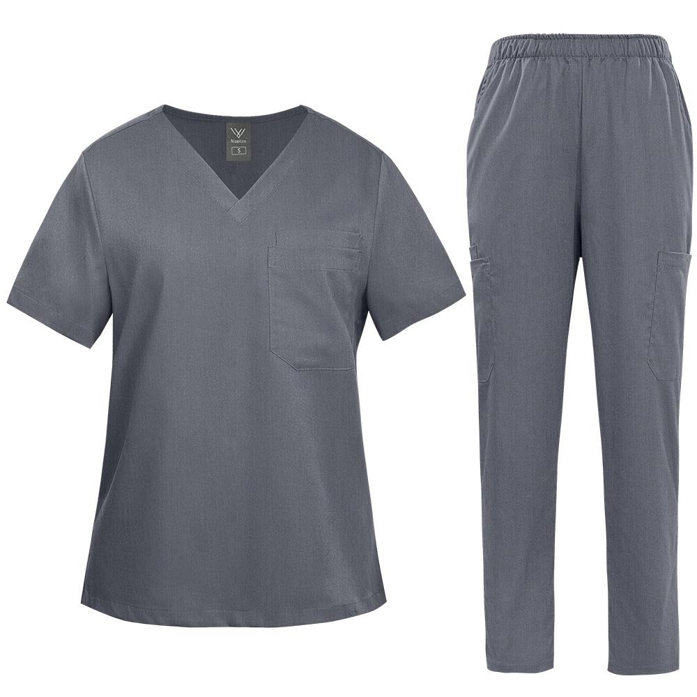 Multicolor Beautician Lab Workwear Solid Color Beauty Salon Nursing Uniforms Pet Clinic Scrubs Uniforms Work Clothes