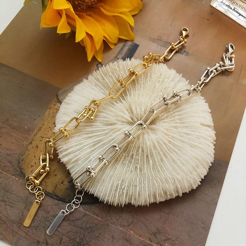 

925 Silver Color Lock Chain Bracelet for Women Men Vintage Handmade Hasp Adjustable Bracelet Party Jewelry Gift