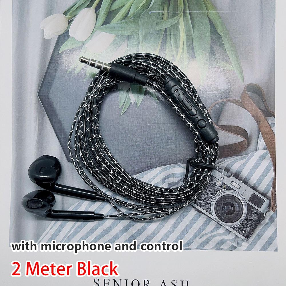 1Pcs 2m/3m Cable Length Wired Headset Black White Anchor Bass Earplugs Monitoring Recording 3.5mm Computer Game Live Headphone