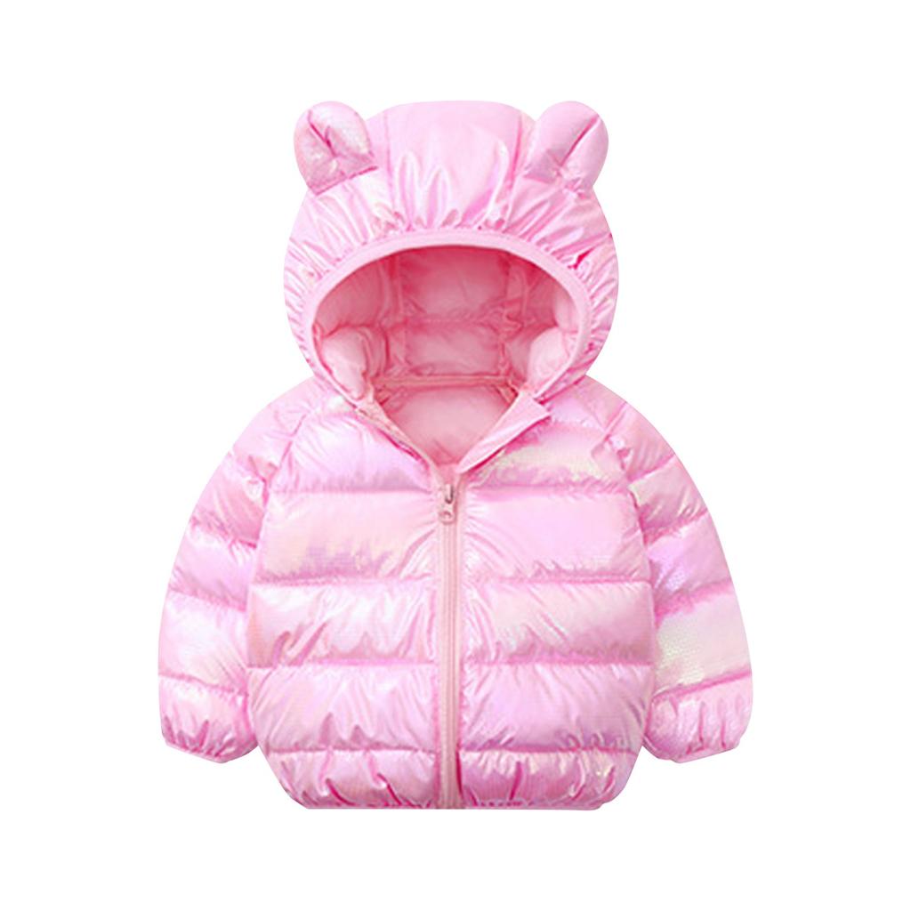Infant And Toddler Bear Ears Cute Jacket Solid Color Hoodie Jacket Kids Sweater