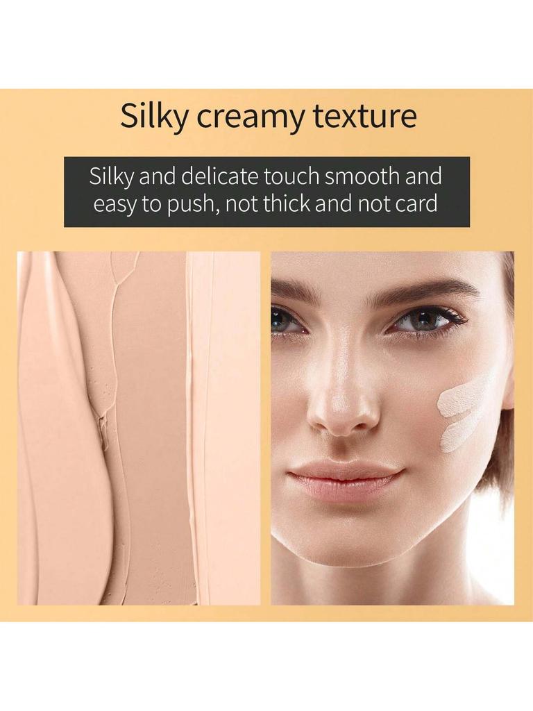 1PC Concealer Liquid Foundation, Warming Liquid Foundation Brightens The Skin Color, Improves The Co
