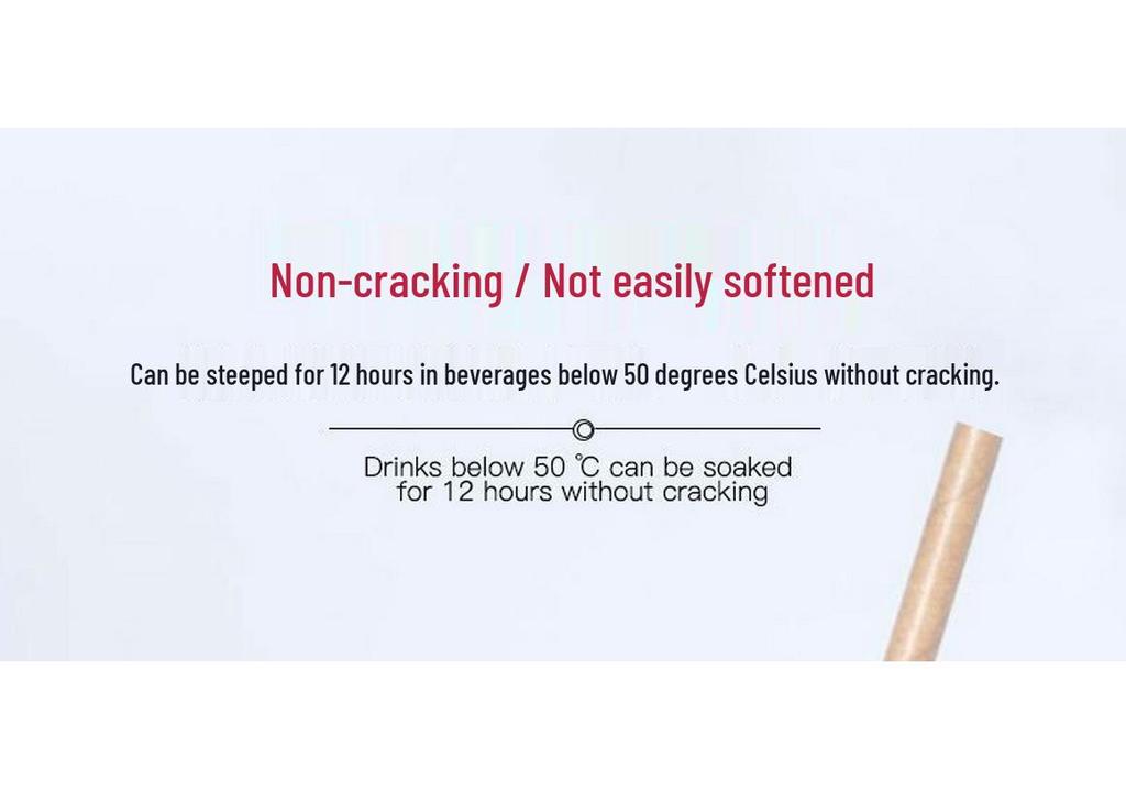 Eco-friendly Biodegradable Large Boba Tea Straw, Pointed Tip, Individually Wrapped Kraft Paper.