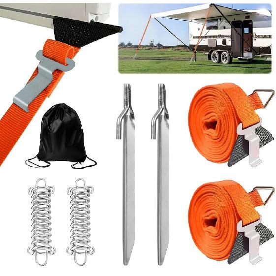 2-In-1 Awning Storm Band Pulll Straps Tie Down Kits For Thule Fiamma Dometic Awning Canopy RV Motorhomes Accessories as photo