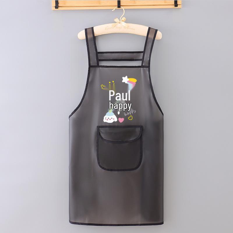 New Transparent TPU Apron: Waterproof, Oil-Resistant, Dirt-Resistant Cartoon Protective Waist Cover.
