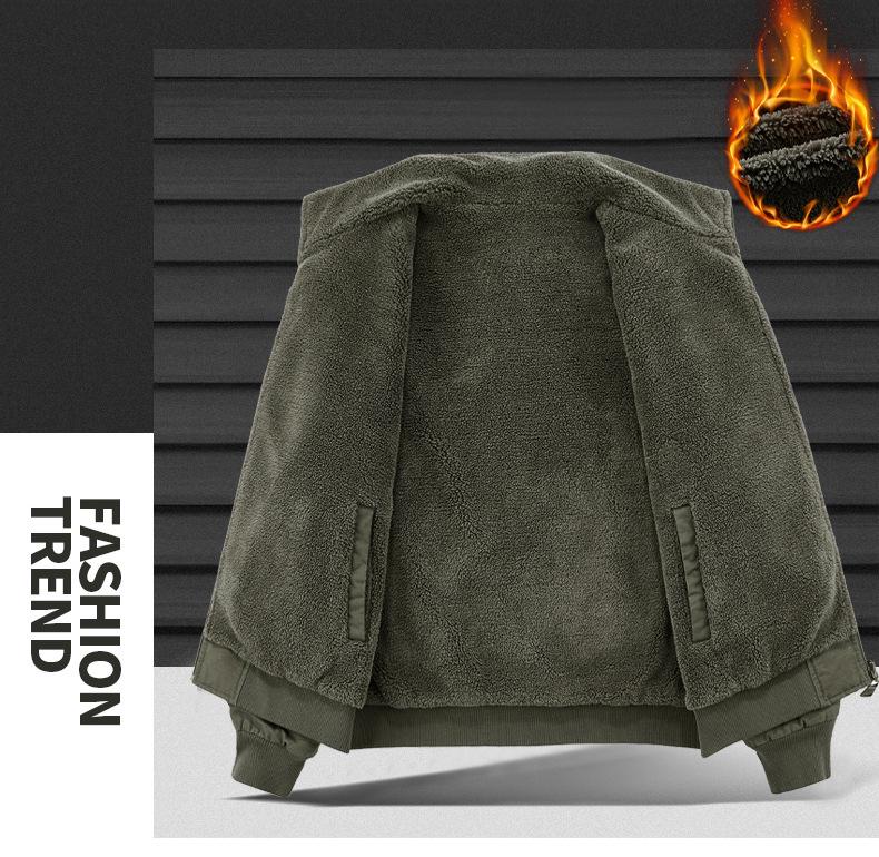 Herren Doppelseitige Air Force Pilotenjacke - Warm mit Samtfutter, Dicke Reine Baumwolle, Herbst/Winter Oberbekleidung