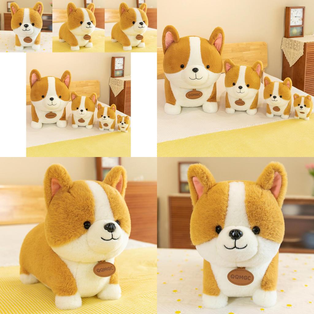 Adorable Corgi Plush Toy Soft Stuffed Animal Yellow Dog Doll Perfect Gift For Girls