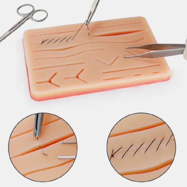 Surgical Suture Training Silicone Skin Pad with 14 Wound Suture Practice Skin Model For Technique Practice