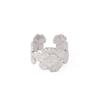 European & American Design Stainless Steel Flower Open Ring - Gold Flower Accessories for Women