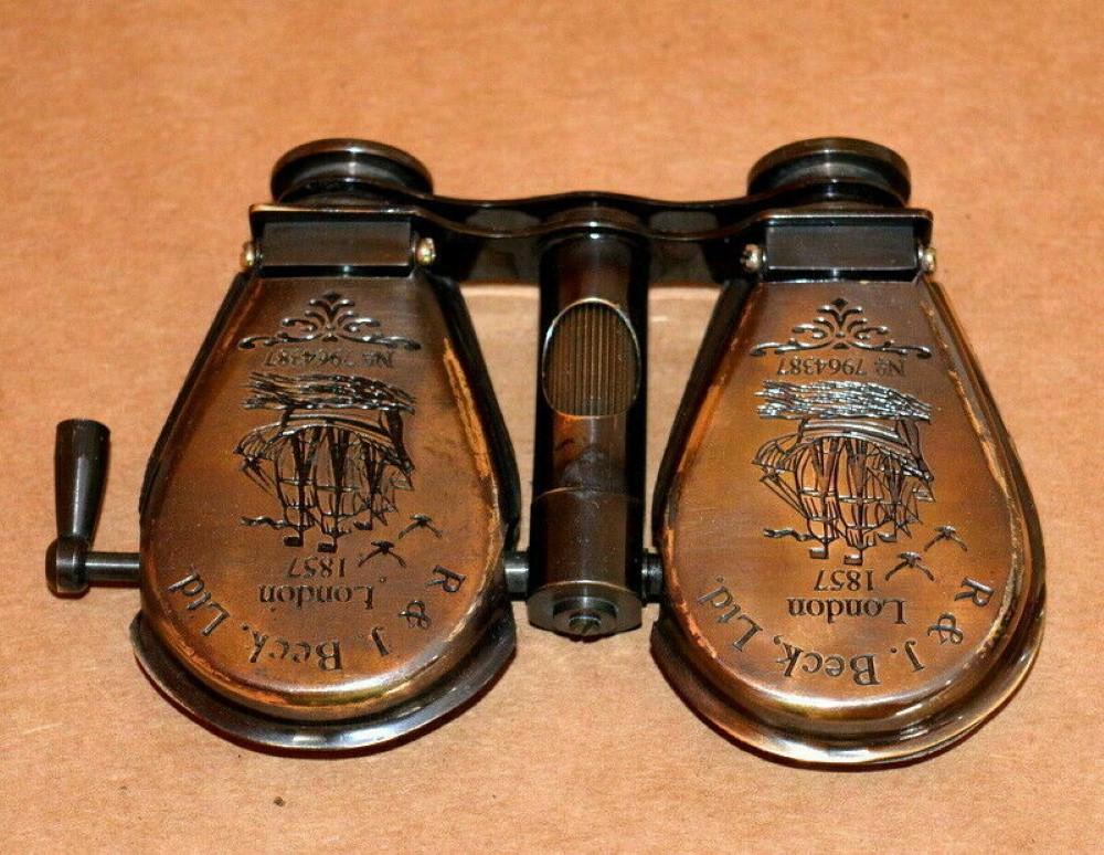 Vintage Fernglas Faltbares Monokular Teleskop Spektiv Massives Messing Antik-Finish