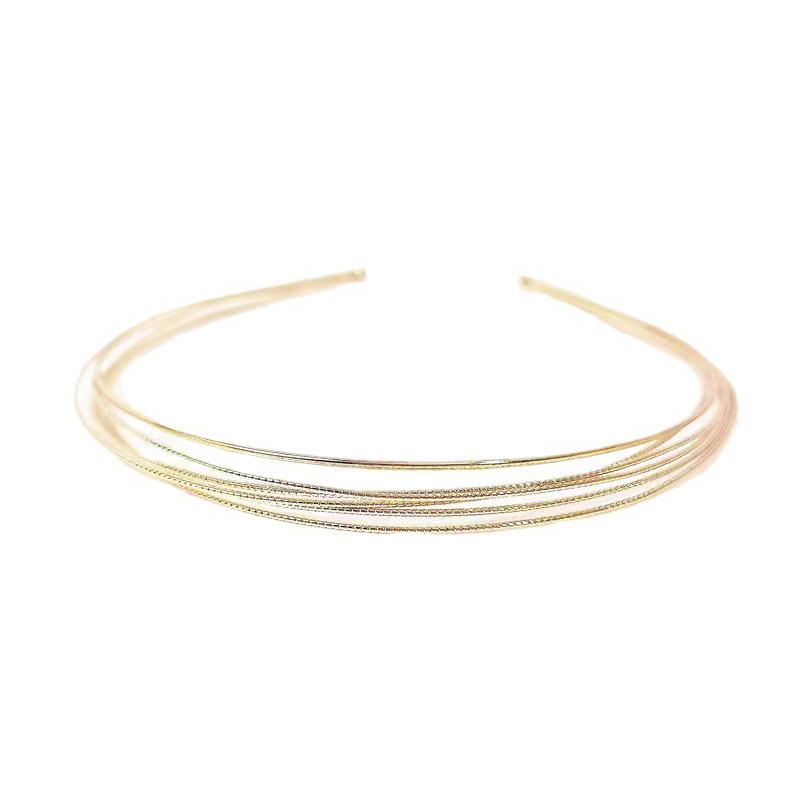 Neue doppelte Wurzel Metall-Haarbänder Dünne Stirnbänder Mehrschichtiger Legierungs-Haarreif Damen Haaraccessoires Glatter Haarreif