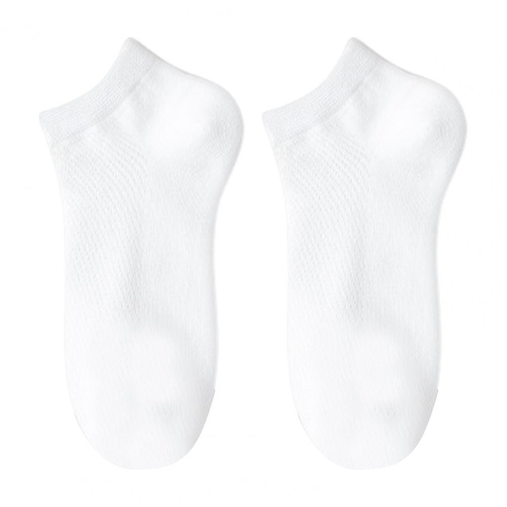 1 Pair Men Cotton Socks Mid-tube No Odor Thin Mesh Solid Color High Elasticity Anti-slip Sweat-absorption Anti-shrink Sports Fou