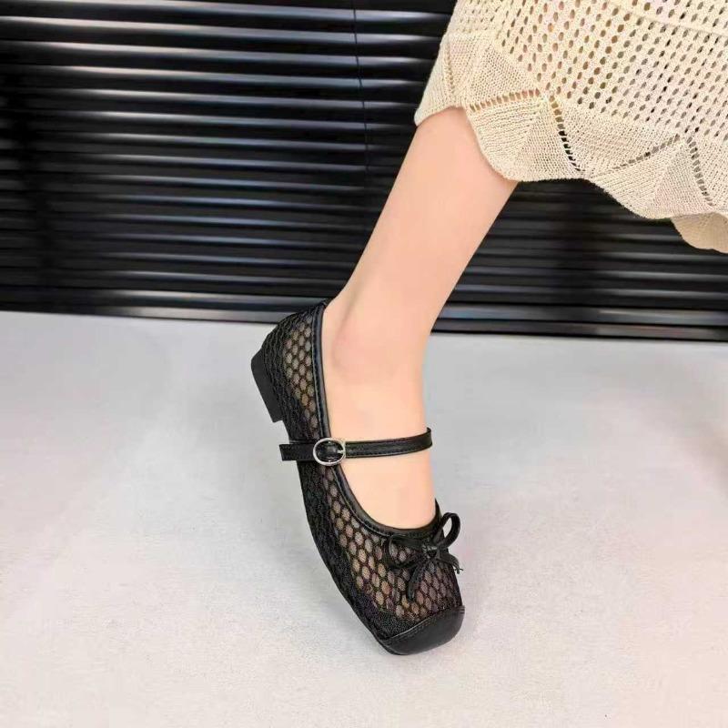 Cutout Comfortable Flat Slip Strap Sandals 2026 New French Bow Single Shoes Women