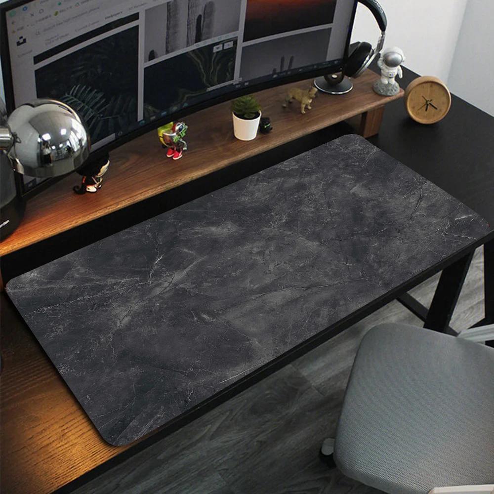 Large Gaming Mouse Pad Grey Texture Pattern New Mousepad Computer Office Game Table Mat XXL 90x40 Rubber Anti-slip Keyboard Pads