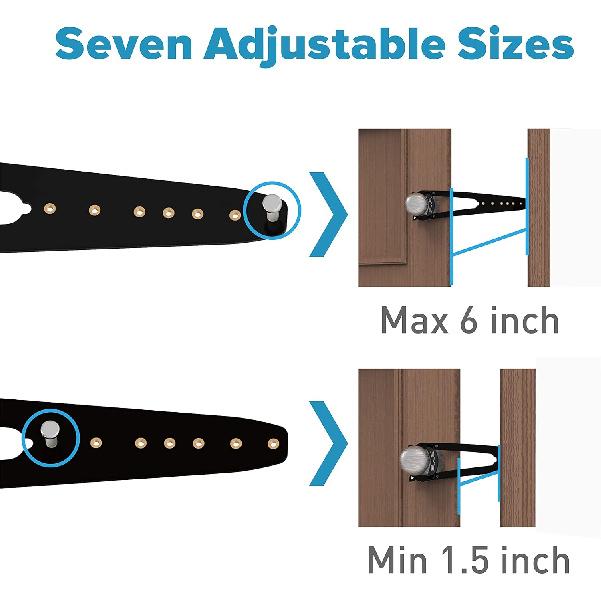 Cat Door Latch with Stabilizer, 7 Sizes Adjustable Cat Door Holder Latch to Keep Dog Out of Litter Box, Economical Alternative of Pet Gates and