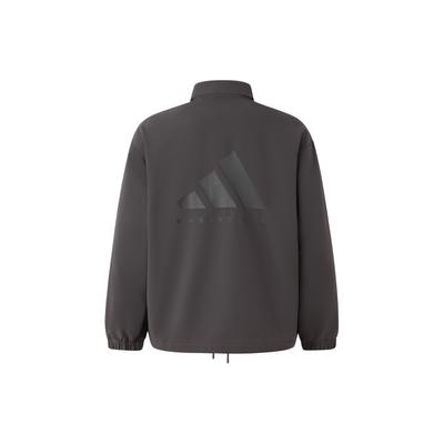 adidas The 2024 Collection Chapter 02 Letter Logo Polo Collar Concealed Button Jacket Unisex Jackets Charcoal-Grey IW1635