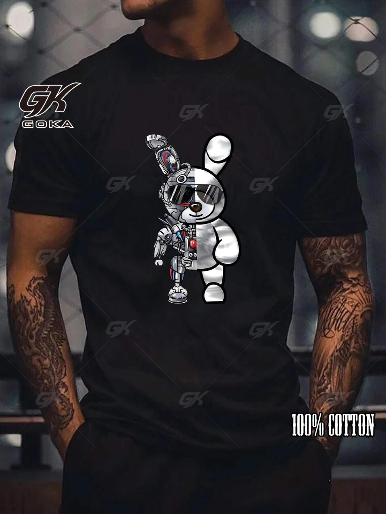 

Cartoon Mechanical Rabbit Pattern Design Graphic TShirs Classical Tops Unisex Women s Casual Cotton 4XL Tshirts for Men 4XL