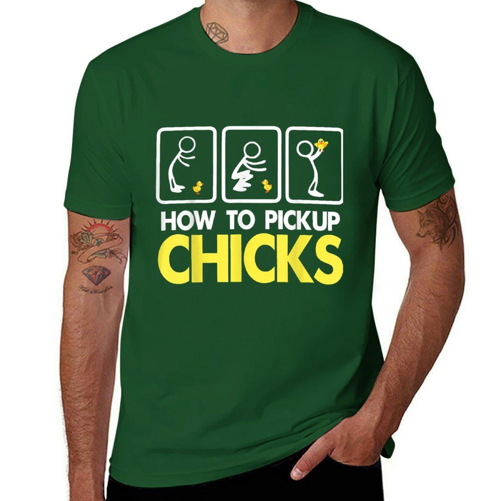 

How To Pick Up Chicks T-Shirt plus sizes vintage graphics Aesthetic clothing Short sleeve tee men 4XL