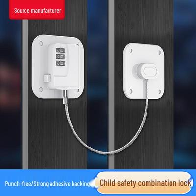 Child Safety Steel Rope Lock for Sliding Doors & Windows - Anti-theft Password Stopper with Convenient Buckle.