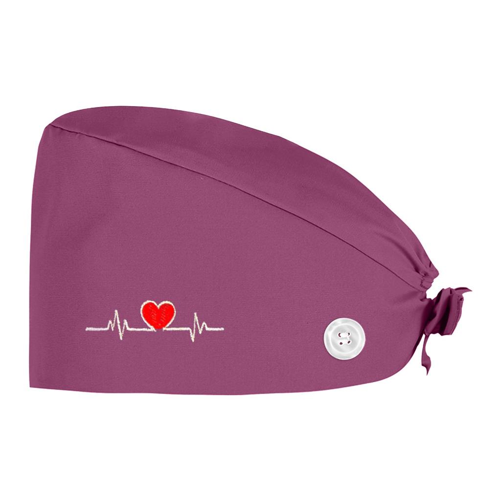 Fashion Solid Work Hat Casual Unisex Scrub Cap With Button
