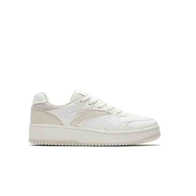 Anta First Year Synthetic Leather Abrasion Resistant Height Increasing Low top Skateboard Shoes Women's White Gray 922628068F-6