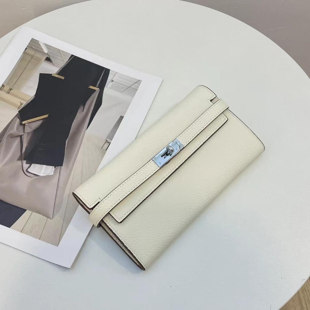 Prabangios moteriškos piniginės iš natūralios odos, aukštos kokybės, pagamintos iš pirmo karvės odos sluoksnio, ilga piniginė sidabro spalvos užsegimu, nuostabi delninė be logotipo