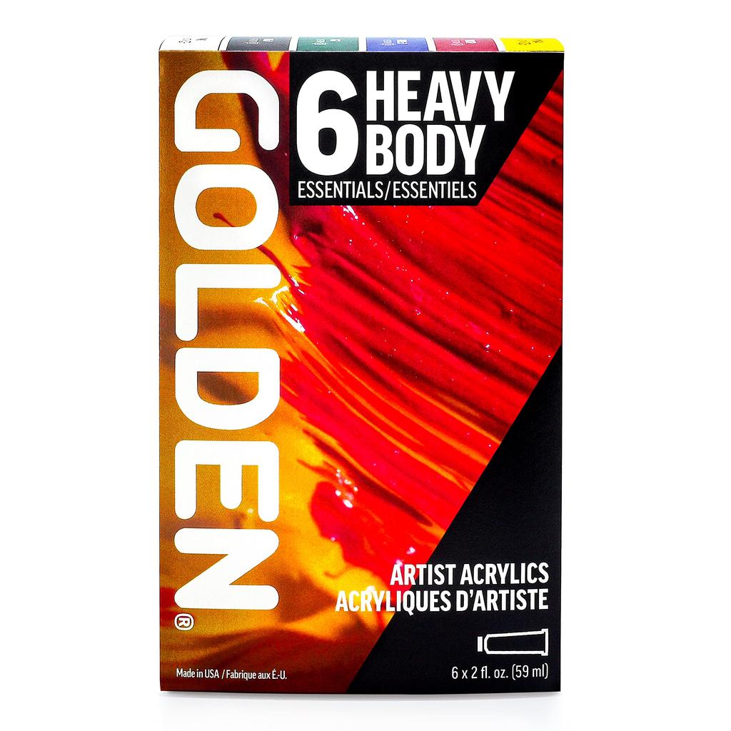 Golden Acrylic Heavy Body 59ml 0976 Essential 6 Color Set 13100976