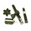 Mihaba Boss Army Green Velvet Pet Collar & Harness: Stylish & Soft Dog Neck Collar & Leash Set.
