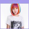 Cosplay Short Rainbow Wig For Women Party Fun