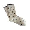 Female Autumn Winter Vintage Cute Tulip Lace Bubble Mouth Tube Cotton Socks