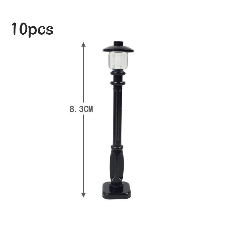 Non-Toxic City Train Track Traffic Light Lamp Street View Signs Indicator Brick Road Sign Cross Signpost Barrier Model Building Block Toys
