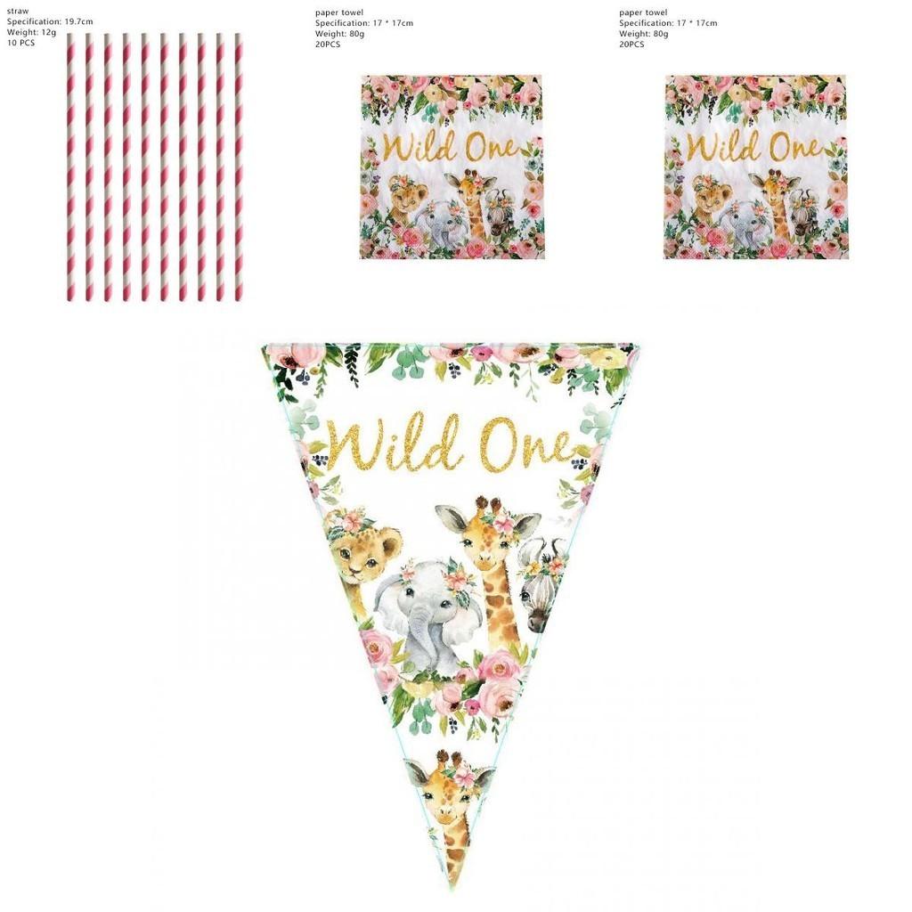 One Colorful Animal World Birthday Party Supplies Decor For Joyful Celebrations**