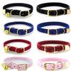 Cute Flocked Cloth Cat Collars Adjustable Durable Kitten with Or Without a Bell Pet Supplies Cat Dog