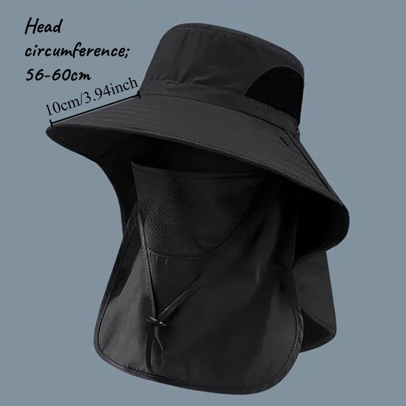

Outdoor Sun Shading Hat Fishing and Hiking Sun Hat Men s and Women s Summer Large Eave UV Protection чёрный