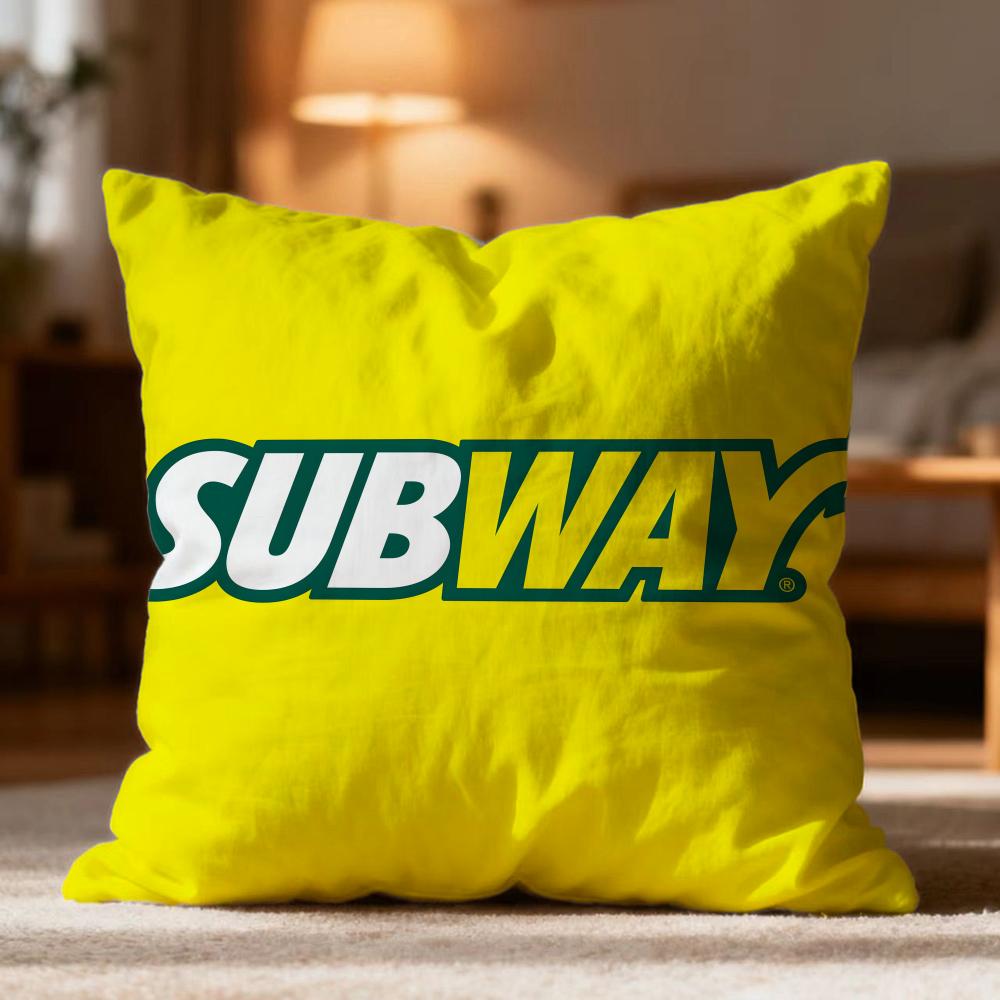 Fashion S-Ssubwayer Cushion Cover Soft Washable Pillow Case Multi-Scene for Couch Bed Travel Office Use