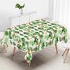 1Pc Tropical Pineapple Leaf Print Tablecloth White Green Floral Table Cover For Dining Kitchen Party Rectangular Deco